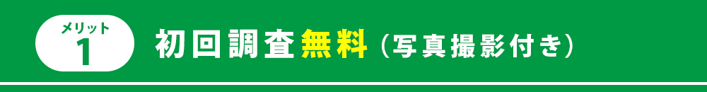 メリット1　初回調査無料(写真撮影付き)